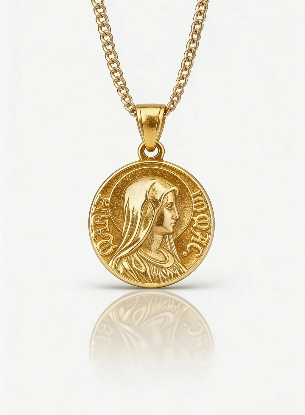 MOTHER OF GOD QUARTER NECKLACE