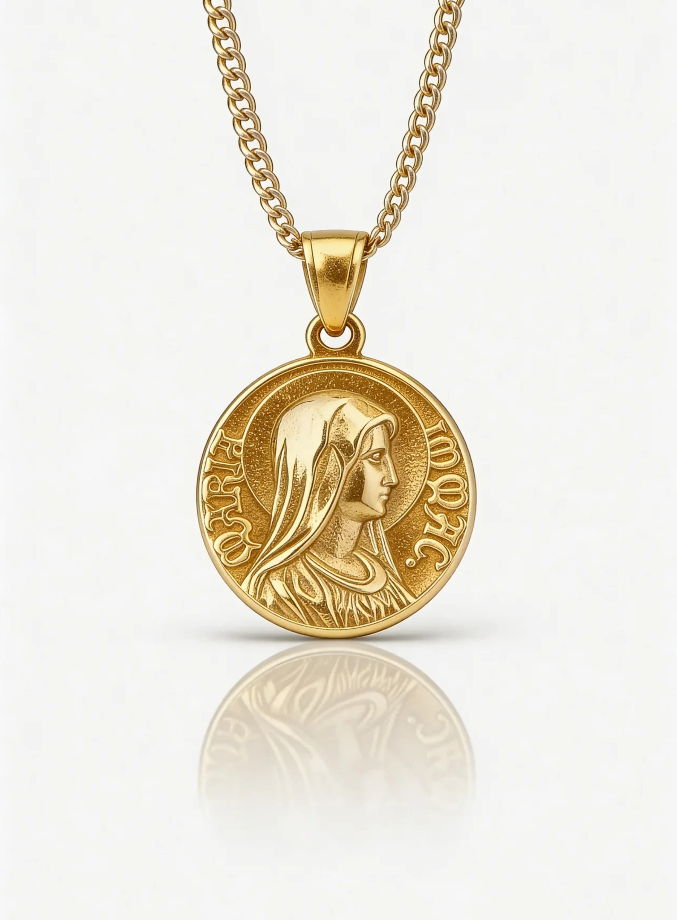 MOTHER OF GOD QUARTER NECKLACE