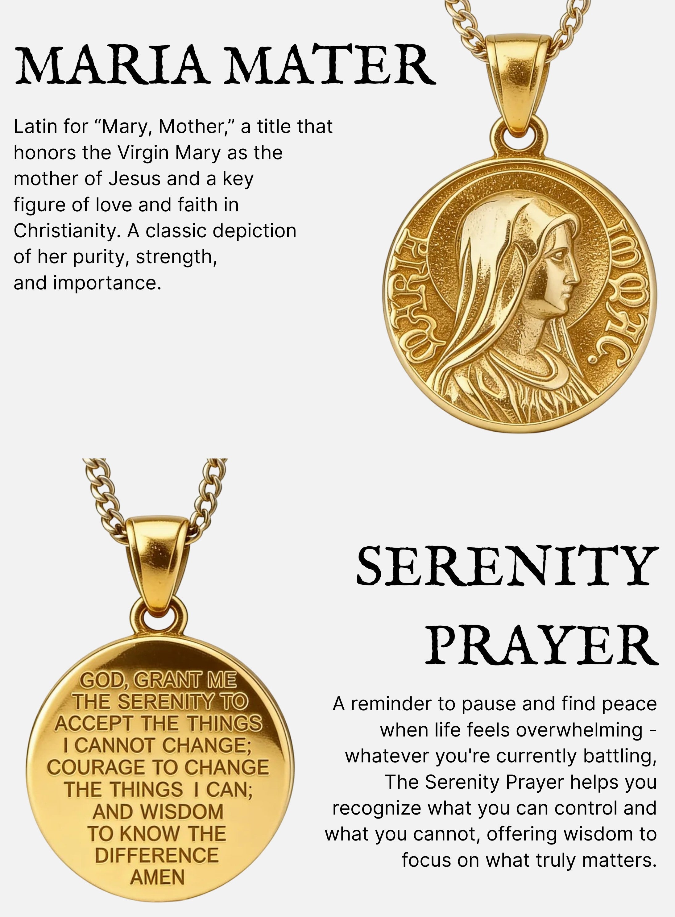 MOTHER OF GOD QUARTER NECKLACE