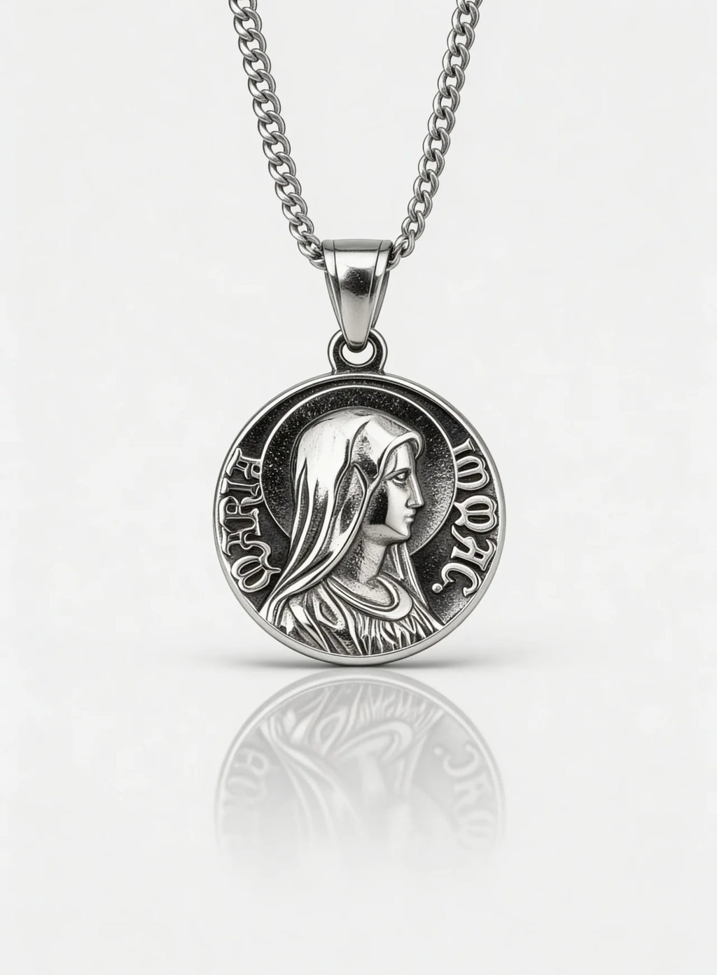 MOTHER OF GOD QUARTER NECKLACE