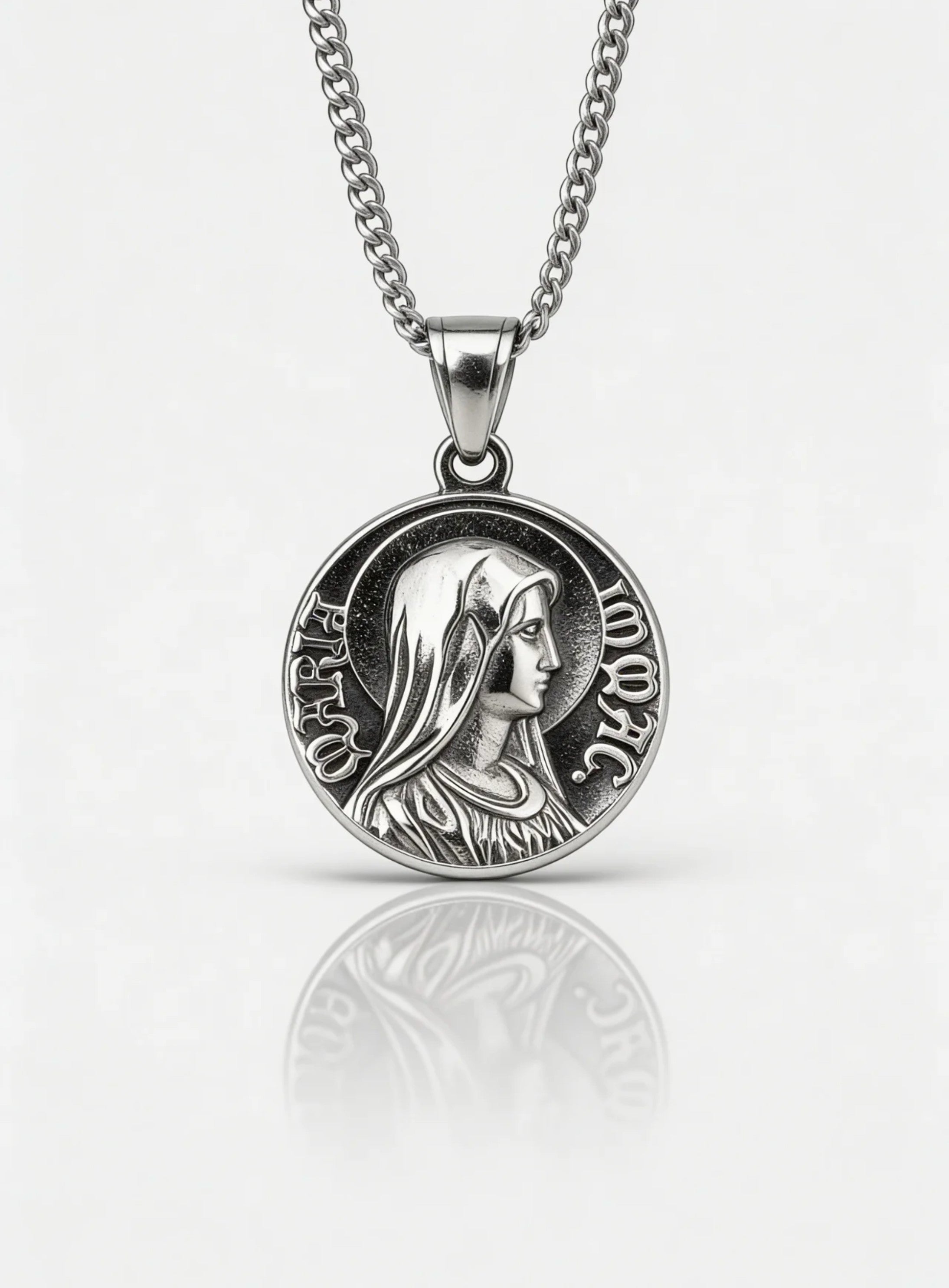 MOTHER OF GOD QUARTER NECKLACE