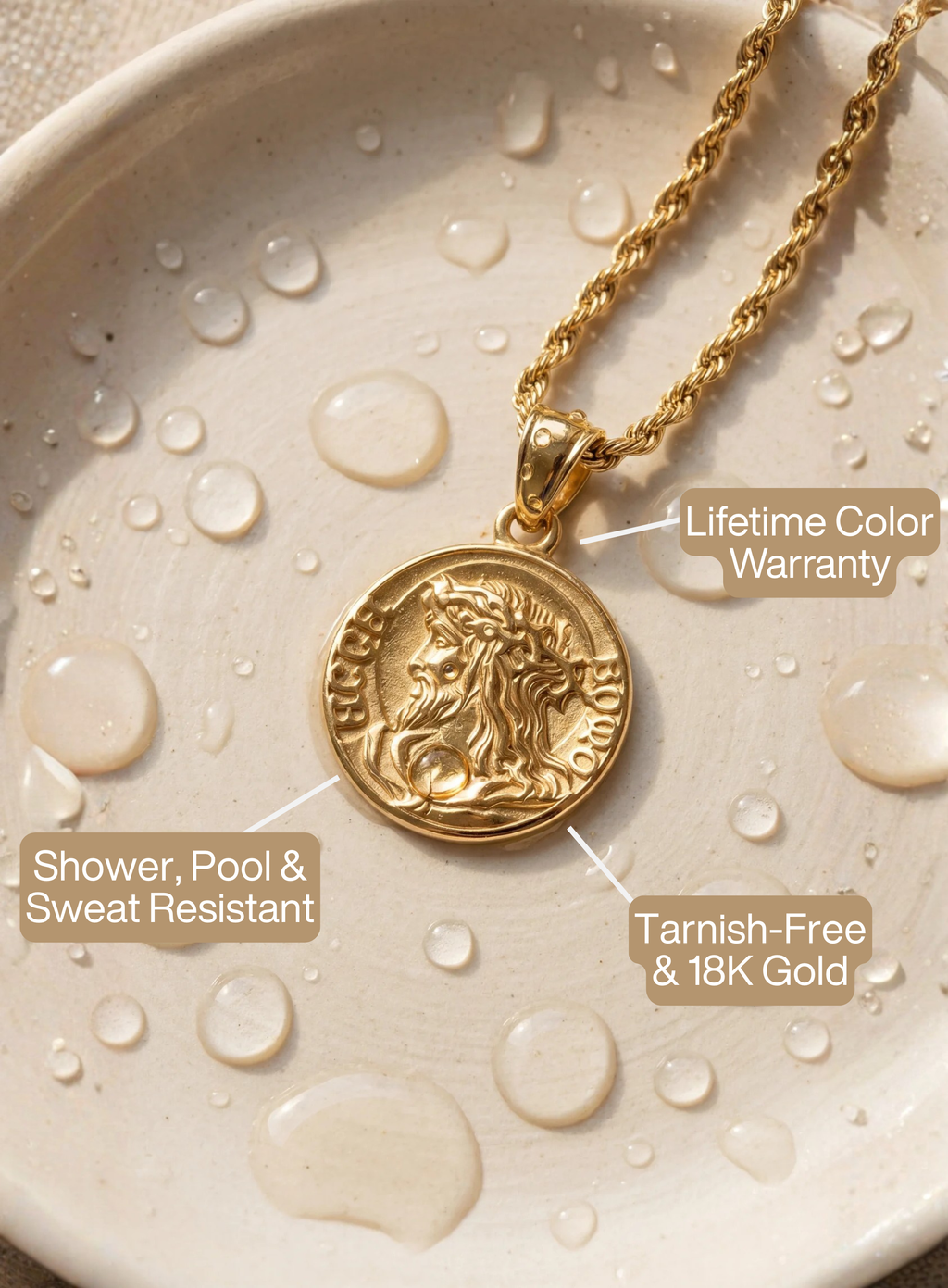 LADIES JESUS QUARTER NECKLACE