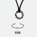 Championofgod Crown of Thorns gift set includes a silver-tone barbed wire-style necklace, bracelet, and ring.