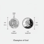 Championofgod King of Kings pendant necklace featuring Jesus Christ's profile, 20mm diameter.